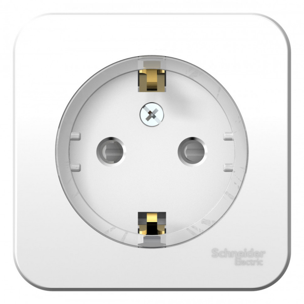 Розетка силовая, компакт Systeme Electric Blanca со шторками, с изолир. пластиной, белая 16А фото 1 — Multielectrika