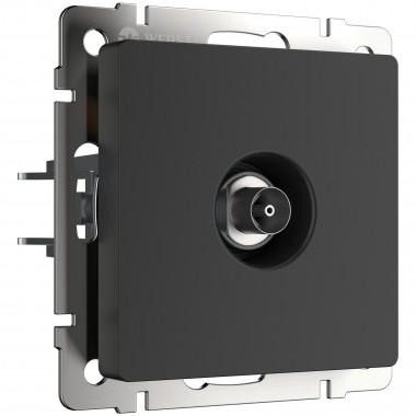 ТВ-розетка проходная (черный матовый) W1184008 — Multielectrika