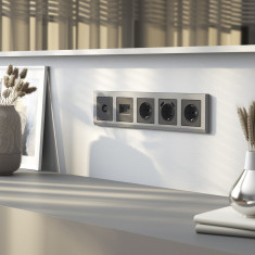 Накладка для двойной розетки Еthernet RJ-45 (графит матовый) W1191164 &mdash; Multielectrika