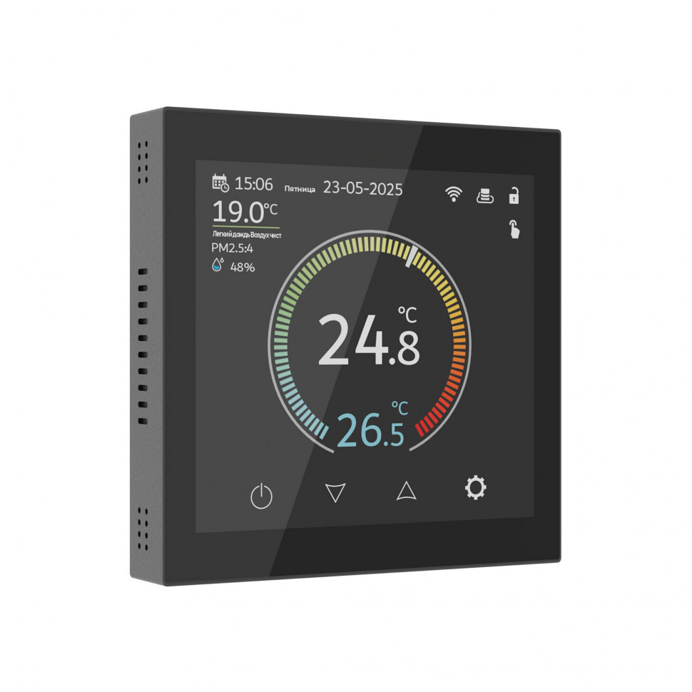 Умный сенсорный терморегулятор с LCD дисплеем черный W1851108 фото 1 &mdash; Multielectrika