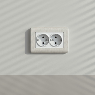 Рамка из поликарбоната для двойной розетки Stream перламутровый W0082113 &mdash; Multielectrika