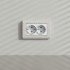 Рамка из поликарбоната для двойной розетки Stream перламутровый W0082113 фото 2 &mdash; Multielectrika