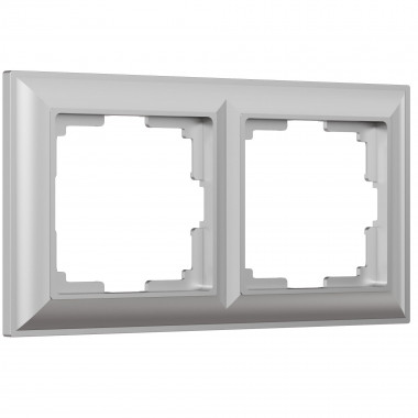 Рамка из поликарбоната на 2 поста Fiore серебряный W0022206 — Multielectrika