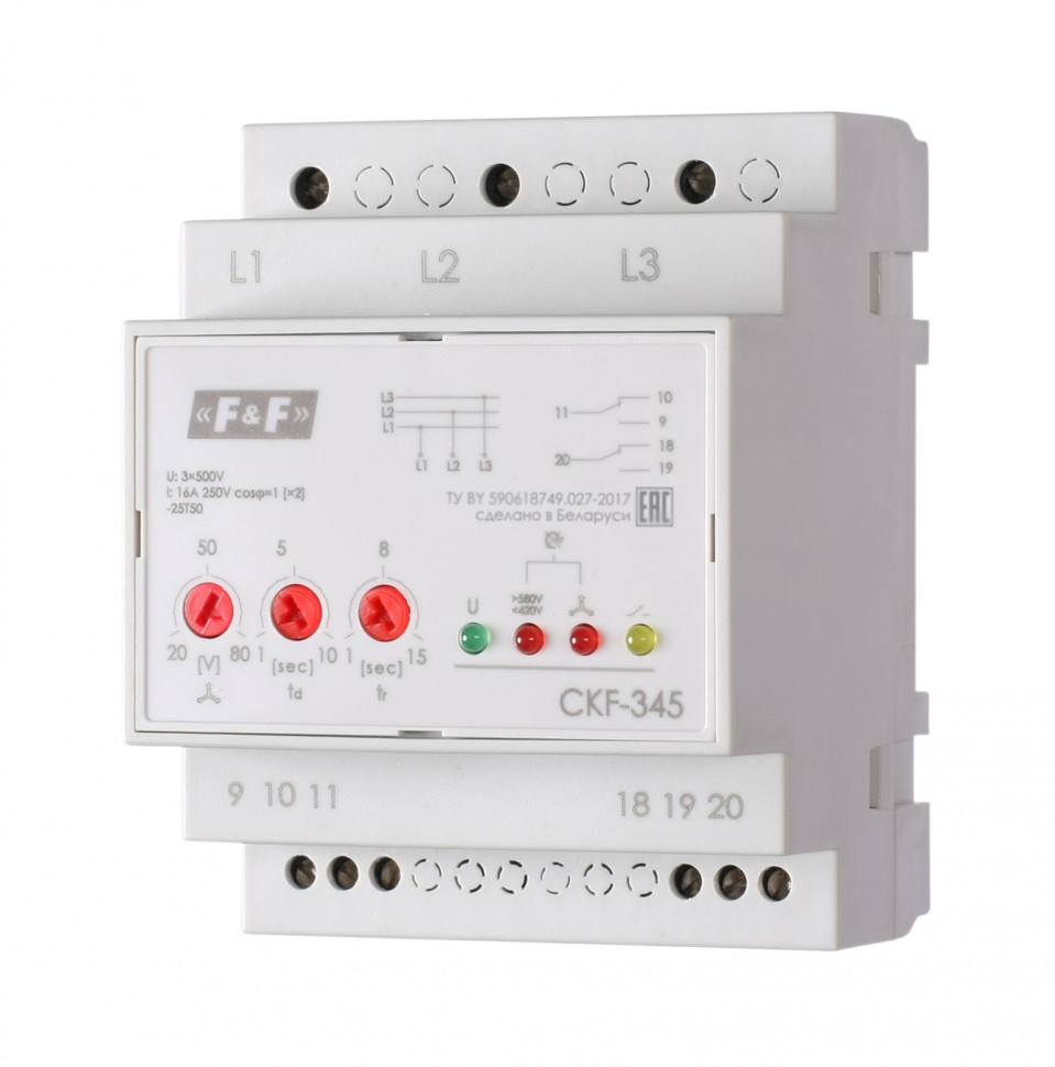 Реле контроля фаз для сетей с изолированной нейтралью CKF-345 фото 1 — Multielectrika