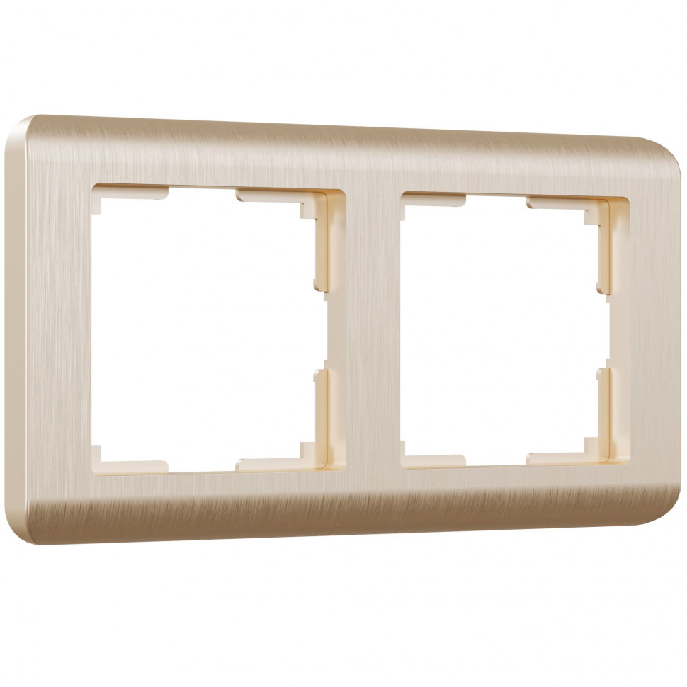 Рамка из поликарбоната на 2 поста Stream шампань W0022111 фото 1 &mdash; Multielectrika