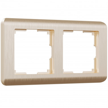 Рамка из поликарбоната на 2 поста Stream шампань W0022111 &mdash; Multielectrika