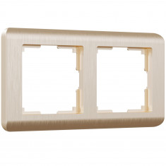 Рамка из поликарбоната на 2 поста Stream шампань W0022111 &mdash; Multielectrika