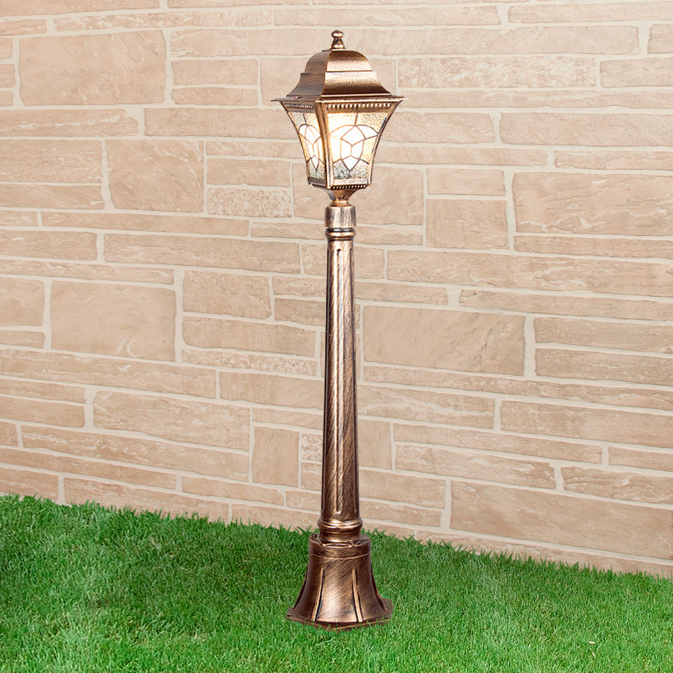 Уличный светильник на столбе IP44 Altair F черное золото фото 1 — Multielectrika