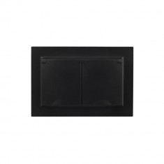 Розетка двойная с заземлением с защитными шторками и крышкой 16А в сборе IP44 IEK Brite РСбш12-3-44-БрЧ черная &mdash; Multielectrika