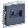 Розетка двойная RJ11+RJ45 кат.5E IEK Brite РК/Т12-БрМ маренго