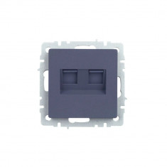 Розетка двойная RJ11+RJ45 кат.5E IEK Brite РК/Т12-БрМ маренго &mdash; Multielectrika