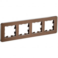 Рамка на 4 поста IEK Brite РУ-4-1-Бр металл коричневый RE AL &mdash; Multielectrika