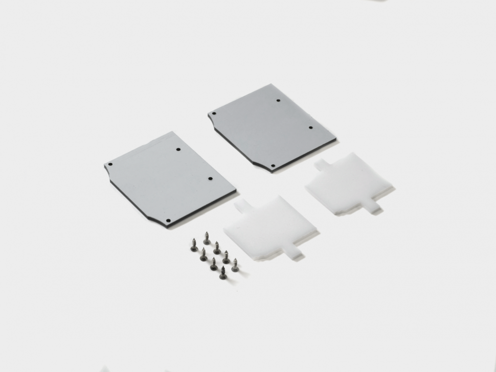 Комплект заглушек для встраиваемого трека в натяжной потолок, белая, 2 шт/компл,ECS-SY-CL-2-WH фото 1 — Multielectrika