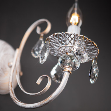 Бра с хрусталем 3305/1 белый с золотом / прозрачный хрусталь — Multielectrika