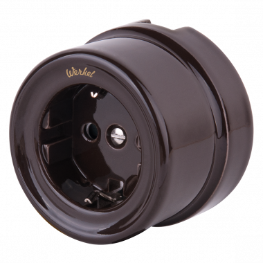 Розетка с заземлением (коричневый) Ретро WL18-03-01 — Multielectrika