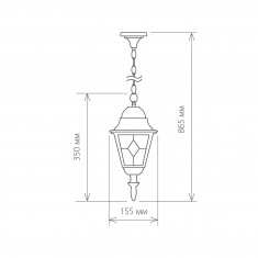 Уличный подвесной светильник IP44 Vega H черный &mdash; Multielectrika