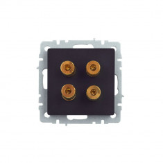 Аудиорозетка 4-местная IEK Brite РА10-БрЧ черная &mdash; Multielectrika