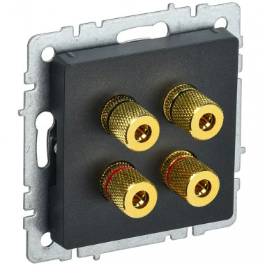 Аудиорозетка 4-местная IEK Brite РА10-БрЧ черная — Multielectrika