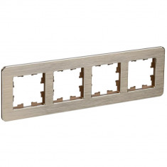 Рамка на 4 поста IEK Brite РУ-4-1-Бр металл шампань RE AL &mdash; Multielectrika