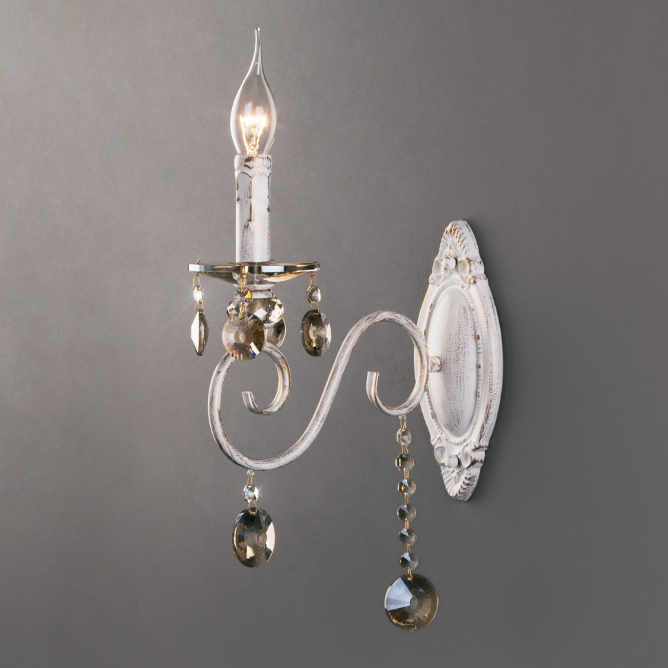 Бра с хрусталем 10104/1 белый с золотом фото 1 — Multielectrika