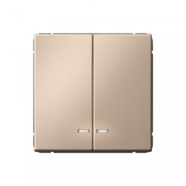 Выключатель двухклавишный Systeme Electric ArtGallery с подсветкой, 10АХ, песочный — Multielectrika