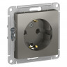 Розетка силовая Schneider Electric Atlas Design сталь