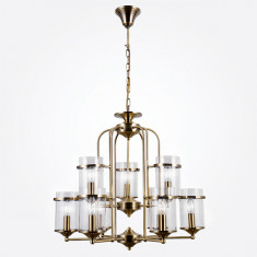 Подвесная люстра со стеклянными плафонами 60040/9 античная бронза &mdash; Multielectrika