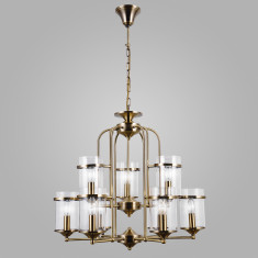 Подвесная люстра со стеклянными плафонами 60040/9 античная бронза &mdash; Multielectrika