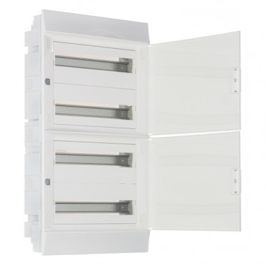 Распределительный шкаф ABB Mistral41 72 мод., IP41, встраиваемый, термопласт, белая дверь, 1SLM004102A1110 — Multielectrika