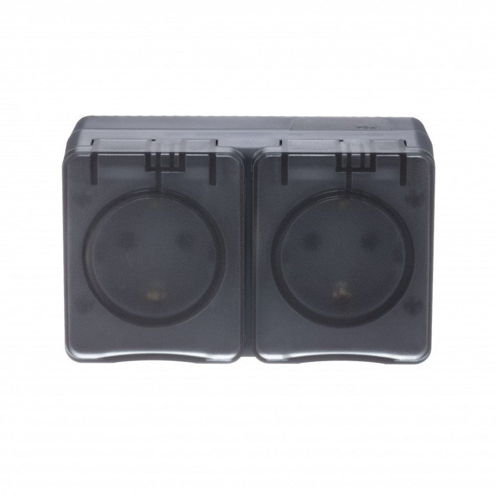 Артикул: ATN544026 Розетка двойная с заземлением со шторками 16А 250B Schneider Electric AtlasDesign Profi54, антрацит ATN544026 фото 1 — Multielectrika