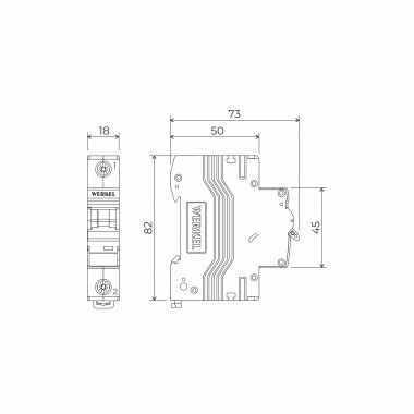 Автоматический выключатель 1P 10 A C 6 кА W901P106 &mdash; Multielectrika