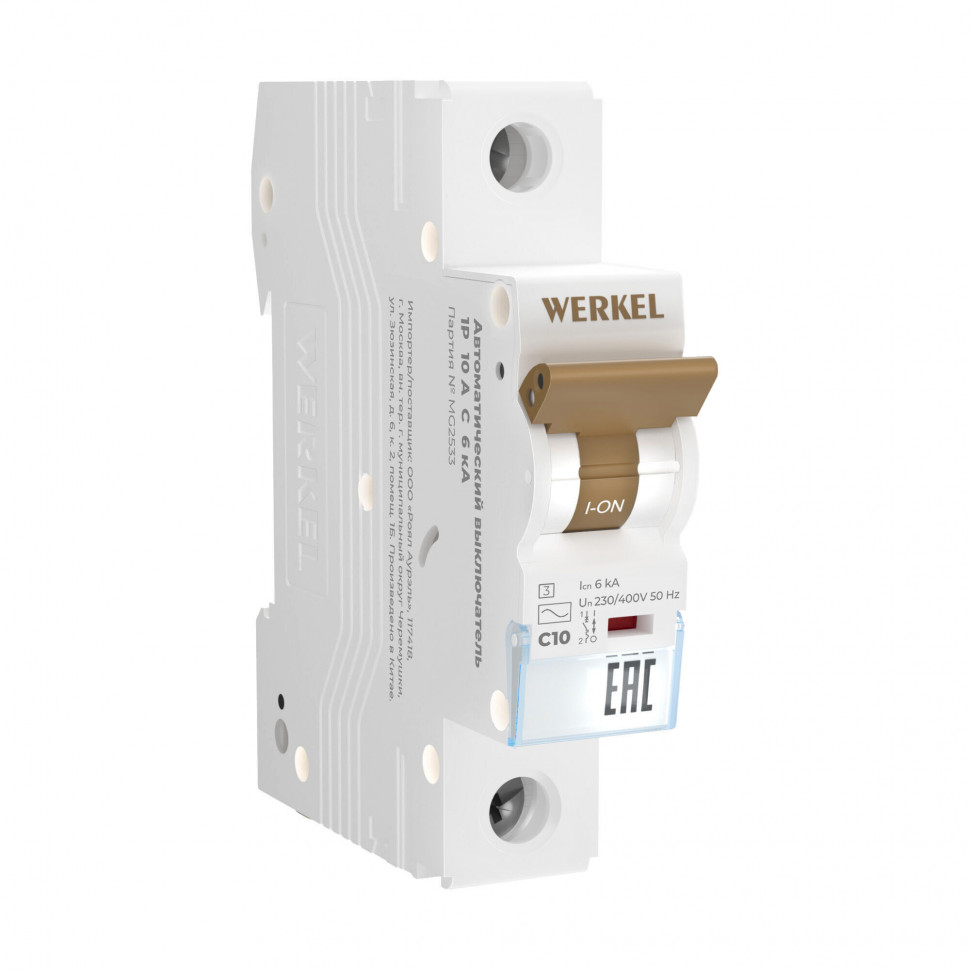 Автоматический выключатель 1P 10 A C 6 кА W901P106 фото 1 &mdash; Multielectrika