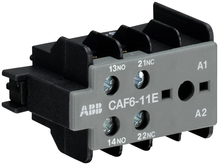 Блок контактный CAF6-11E (1НО+1НЗ) фронтальный для мини-контакторов K6, В6, В7 GJL1201330R0002 фото 1 — Multielectrika Блок контактный CAF6-11E (1НО+1НЗ) фронтальный для мини-контакторов K6, В6, В7 GJL1201330R0002 фото 1 — Multielectrika