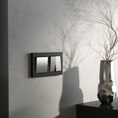 Выключатель двухклавишный проходной (Hammaer серебряный) W1222006 — Multielectrika