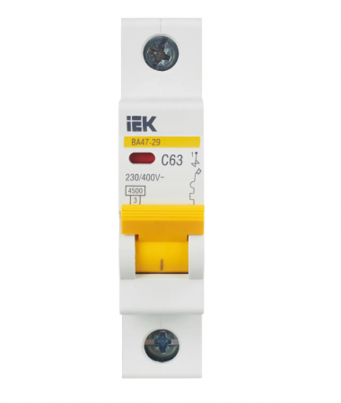 Автоматический выключатель ВА47-29 1Р 63А 4,5кА характеристика С IEK MVA20-1-063-C — Multielectrika