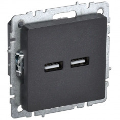 Розетка USB A+A 5В 3,1А IEK Brite РЮ10-1-БрЧ черная &mdash; Multielectrika