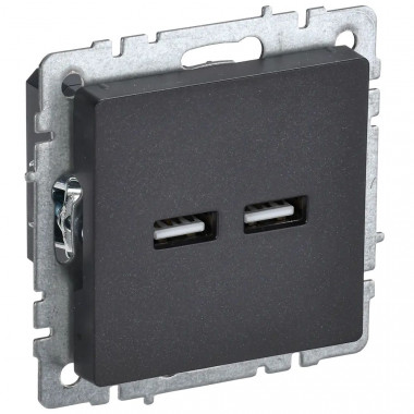 Розетка USB A+A 5В 3,1А IEK Brite РЮ10-1-БрЧ черная — Multielectrika