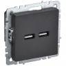 Розетка USB A+A 5В 3,1А IEK Brite РЮ10-1-БрЧ черная