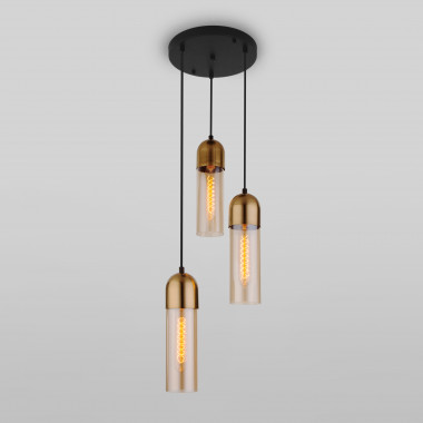 Подвесной светильник со стеклянными плафонами 50180/3 янтарный — Multielectrika