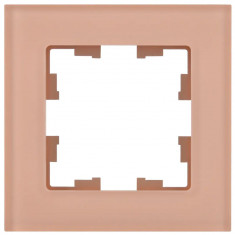 Рамка на 1 пост IEK Brite РУ-1-2-БрП стекло персиковый матовый &mdash; Multielectrika