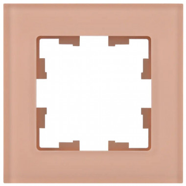 Рамка на 1 пост IEK Brite РУ-1-2-БрП стекло персиковый матовый — Multielectrika