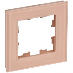Рамка на 1 пост IEK Brite РУ-1-2-БрП стекло персиковый матовый &mdash; Multielectrika