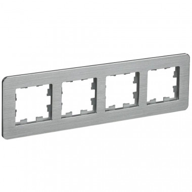 Рамка на 4 поста IEK Brite РУ-4-1-Бр металл алюминий RE AL — Multielectrika