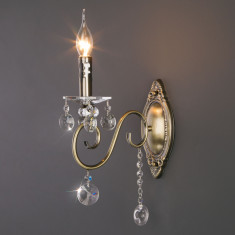 Классическое бра с хрусталем 10104/1 античная бронза/прозрачный хрусталь Strotskis &mdash; Multielectrika