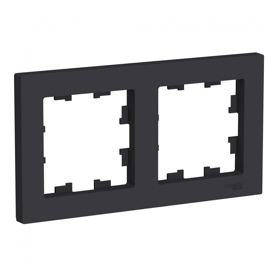 Рамка Schneider Electric Atlas Design на 2 поста, карбон фото 1 — Multielectrika