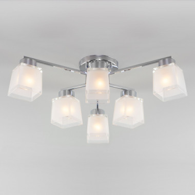 Потолочная люстра со стеклянными плафонами 30162/6 хром — Multielectrika