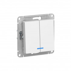 Выключатель двухклавишный Systeme Electric AtlasDesign с подсветкой, 10А, лотос &mdash; Multielectrika