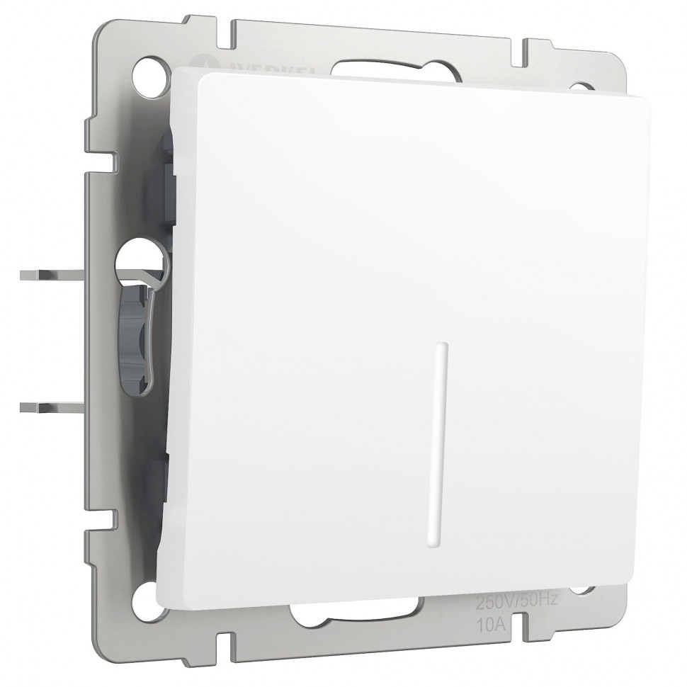 Выключатель одноклавишный проходной с подсветкой (белый матовый) W1112161 фото 1 &mdash; Multielectrika