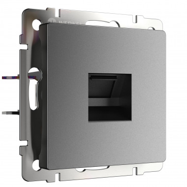Розетка Ethernet RJ-45 (графит матовый) W1181064 — Multielectrika