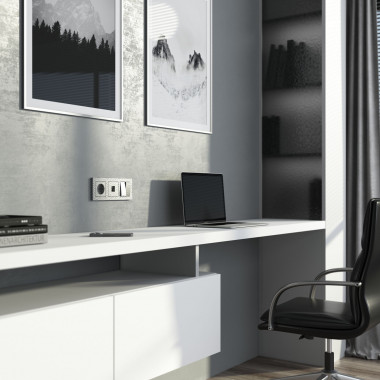 Выключатель двухклавишный (Hammaer серебряный) W1220006 — Multielectrika